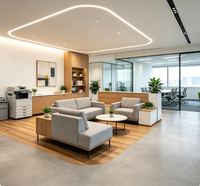 Planification et design d'intérieur complets pour bureaux d'entreprise avec visualisation 3D et aménagement de mobilier pour un espace de travail moderne
