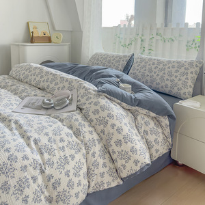 <span class=keywords><strong>Parure</strong></span> de <span class=keywords><strong>lit</strong></span> 4 pièces en microfibre imitation lin, douce pour la peau, avec housse de couette et taies d'oreiller, pliée, prix fabricant - Product Image 6