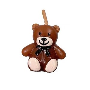 Teddy Bear Candle <b>Cake</b> Decorations Red Paraffin Birthday Party Supplies Handmade - Product Image 4