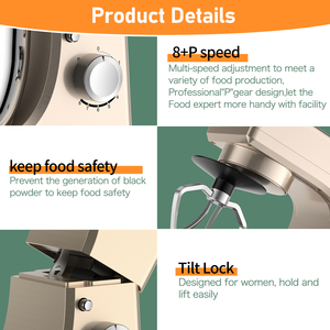 Bán buôn bảng Top bột trộn trứng Beater bột kneader Whisk 4.5L SUS304 trộn Bát 3 trong 1 đứng <span class=keywords><strong>Mixer</strong></span> - Product Image 4