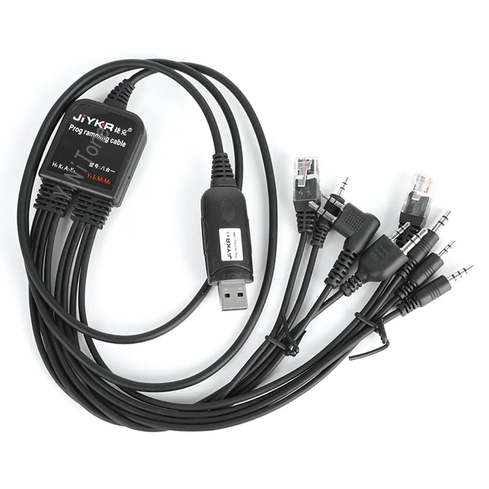 Kabel pemrograman USB komputer 8in1 untuk kenwood untuk icom motorola yaesu BF Handy walkie talkie radio mobil CD perangkat lunak kabel USB