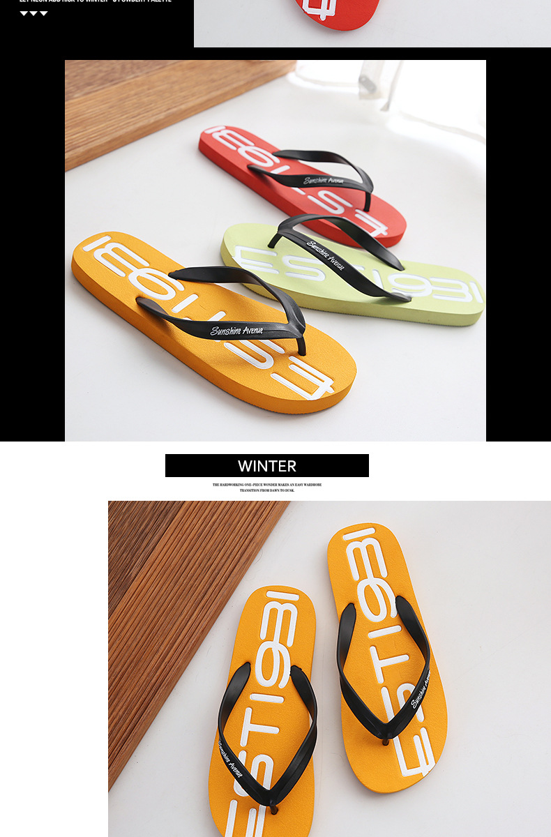 Outdoor Filp Flops Rubber PVC Men Flip-flops Personality Non-slip Men Slippers