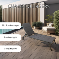Chaise longue extérieure en métal réglable à cinq positions chaise longue en acier côté piscine salon meubles d'hôtel conception de vente par correspondance