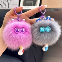 Porte-clés en peluche douce en fausse fourrure de renard, pendentif mignon pour sac de fille, jouet décoratif pour voiture, vente en gros