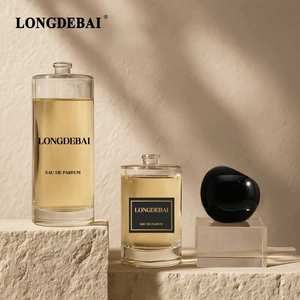 Popular Cylinder Empty Perfume Glass <b>Bottle</b> 30ml 50ml 100ml Clear perfume <b>bottle</b> with Irregular Pebble‑shape cap - Product Image 2