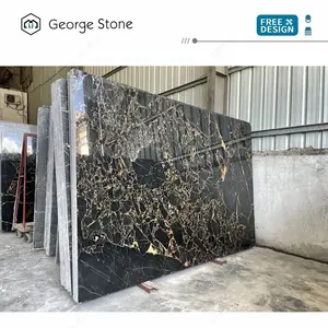 China onyx pedra preta mármore slab com ouro atenas mármore slabs preto mármore