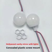 Miroir de maquillage LED moderne à commande tactile dimmable, indice de protection IP44, température de couleur réglable 3000K-7000K, matériau ABS, CRI élevé 80