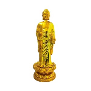 Scultura di <span class=keywords><strong>Buddha</strong></span> in Metallo Dorato Lucido di Alta Qualità 2026, Artigianato Cinese Feng Shui per Decorazione Casa e Ufficio - Product Image 1