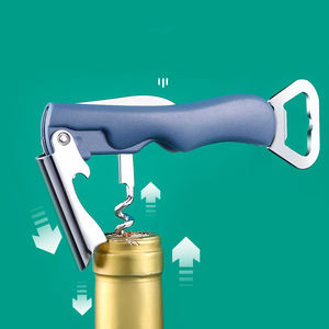 Promotie Wijnflesopener Sleutelhanger Multifunctionele Bierflesopener Lederen Roestvrijstalen Flesopener - Product Image 2