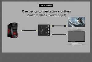 Hd-mi Splitter Dos entradas y una salida 2k * 4K AB Switch HD Computadora Audio y video Conversión bidireccional Pantalla dividida - Product Image 6