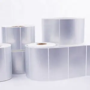 Rouleaux d'étiquettes autocollantes en papier mat argenté haute transparence Étiquettes d'emballage étanches résistantes aux hautes températures
