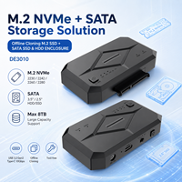 Station de clonage hors ligne pour disques M.2 NVMe SATA III, 10 Gbps USB3.2 Gen2, sans outil, compatible 2.5/3.5 2230-2280 M.2, jusqu'à 8 To, duplicateur de disques durs