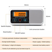 Balance numérique Portable professionnelle, Mini établi, 0.001g, avec stylet, mètre de charge et de charge des bras, Led