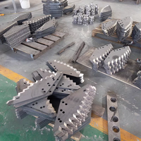 Lame de mélangeur horizontal TMR en alliage de carbure de tungstène, couteau en acier au manganèse à neuf crâmes de chrome-silicium, type fleur de prunier