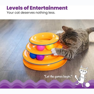 Sıcak satış Pet malzemeleri parça kulesi kedi aksesuarları interaktif 3-Tier kedi oyun oyuncak kapalı oyun için - Product Image 2