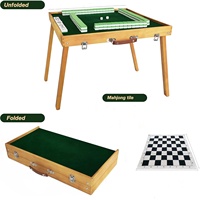 Table de Mahjong en Bois Personnalisable avec Pieds Pliants et Plateaux à Tuiles pour Fêtes en Extérieur OEM ODM Logo Personnalisé Vente en Gros