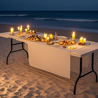Table pliante portable transfrontalière au design minimaliste moderne, taille 6 pieds, pour la vente de rue et l'ameublement extérieur