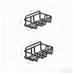 Nuevo Juego de 4 Piezas de Organizador de Ducha Esquinero Moderno y Ecológico, Sin Taladro, Adhesivo para Montar en la Pared del Baño - Product Image 6