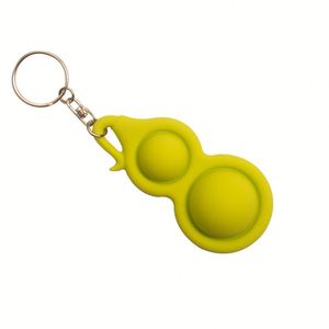 Jouets sensoriels anti-stress en caoutchouc à presser avec logo personnalisé imprimé à l'écran, vente en gros, porte-clés Pop pour enfants - Product Image 4