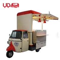 Custom Kleur Mobiele Voedsel Vrachtwagen Koffie Van Motor Hamburger Eten Karren Driewieler Piaggio Ape Elektrische Voedsel Winkelwagen