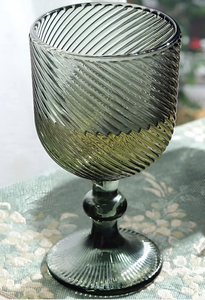 Ensemble de gobelets à vin vintage verts gaufrés, motifs variés, verres à vin rétro en relief <span class=keywords><strong>Hugo</strong></span> pour décoration de mariage, fête, hôtel - Product Image 2
