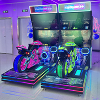 Simulateur de course de moto, jeu d'arcade, machine de course à monnayeur, jeu de course dynamique à double écran, machine de divertissement