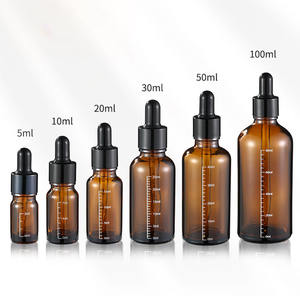 Bouteilles compte-gouttes en verre ambré de haute qualité 5ml à 100ml pour les Tubes d'emballage d'huile de Massage d'huile essentielle de sérum de soin de la peau - Product Image 1