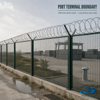 Clôture anti-escalade 358, panneau de grillage soudé haute sécurité, galvanisé et thermolaqué, pour les délimitations des prisons et des aéroports