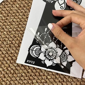 Pegatina de Tatuaje de Diseño Geométrico Personalizable Hana, Logotipo Personalizado, Plantilla Pintada a Mano para Halloween, Semipermanente, para Festivales de Música - Product Image 4