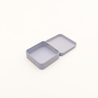 Boîte en métal rectangulaire à couvercle articulé, recyclable, pour clés USB, cartes, mini-écouteurs, emballage cadeau personnalisé