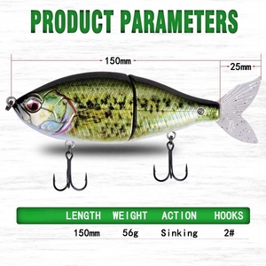 Hunthouse Offre Spéciale 150mm 56g Appâts De Natation 2 Segments Leurre Articulé Multicolore Swimbait Leurre De Pêche - Product Image 2
