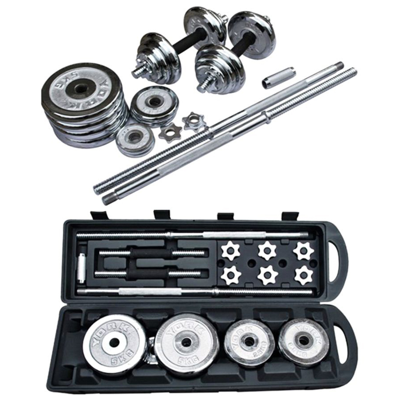 Гантели регулируемые и 50 кг штанга набор с весом