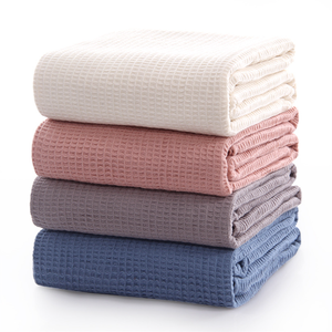 Couverture mobile à tricoter en gros couverture en <span class=keywords><strong>nid</strong></span> <span class=keywords><strong>d</strong></span>'<span class=keywords><strong>abeille</strong></span> 100% coton blanc gaufré - Product Image 6