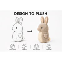 Peluche personnalisée Hippocampe Lapin – Tissu ultra doux, anti-stress, cadeau d'anniversaire, logo brodé, personnalisable en gros