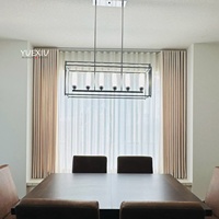 Rideau à plis ondulés électriques double couche avec doublure occultante et voilage, pour chambre et salon, sur mesure