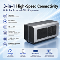 Station d'accueil Thunderbolt 3 EGPU 40 Gbps PCIe 3.0 X16 avec boîtier pour carte graphique, alimentation PD 85 W et 8K+60Hz