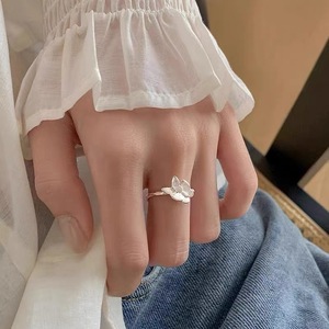 Anillo de Plata de Ley S925 con Forma de Mariposa para Mujer, Anillo Abierto para el Dedo Índice, Joyería Simple y Elegante para Regalo - Product Image 5