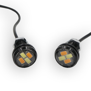 Luces direccionales para coche, luces de marcha atrás, estilo ojo de águila de 23 mm, 5730 4SMD, luces ojo de águila de doble color blanco + amarillo, luces de circulación diurna - Product Image 1