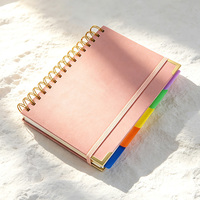 Carnet en PU à spirales de qualité supérieure avec intercalaires colorés, logo personnalisé, journal d'affaires personnalisé pour cadeau