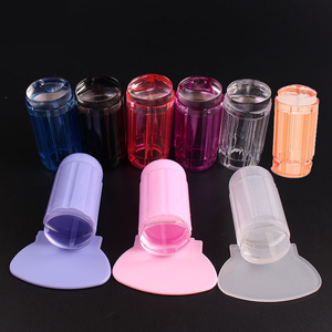 9 Colors Jelly <b>Nail</b> Stamper Heads Plastic Scraper Image Transfer Tool Round Stamping <b>Kit</b> - Product Image 5