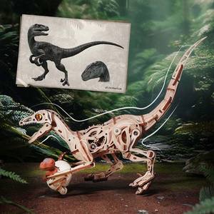 CPC certifié Robotime <span class=keywords><strong>Rokr</strong></span> bricolage assembler des jouets de dinosaures <span class=keywords><strong>en</strong></span> <span class=keywords><strong>bois</strong></span> LD01 Kits de modèles Velociraptor Puzzles 3D - Product Image 1