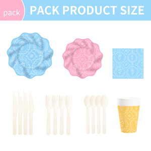 DAMAI - Juego de Vajilla para Fiesta de Revelación de Género, Platos y Servilletas para Revelación de Género, Niños y Niñas, para Baby Shower - Product Image 6