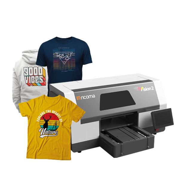 RiCOMA DTG струйный принтер с печатными головками Epson I1600 CMYK чернильный цвет для DTG печати
