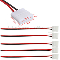 Meilleur prix Bande LED 2 broches 22awg 8mm 10mm de largeur 15CM de longueur Rouge Noir Simple Double face Couleur unique Connecteur LED