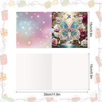 8pcs set diamant peinture papillon fleur coeur cartes de voeux populaire kit de bricolage