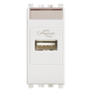 White <b>USB</b> <b>Socket</b> 5.1x4.3x5.3 Cm Wall Mount For Home Office Use - Product Image 1