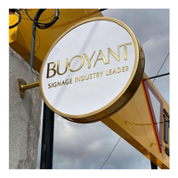 Enseigne Lumineuse Ronde Publicitaire Personnalisée, Logo d'Extérieur pour Commerce, Boîte Lumineuse LED Circulaire, Enseigne Lumineuse Vive