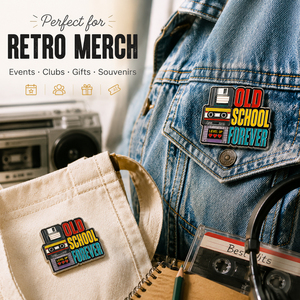 CNAWO Pin's en émail personnalisé style rétro tech, badge métallique vintage, <span class=keywords><strong>disquette</strong></span>, cassette, nostalgie, remise de diplôme, nouvel an chinois, bijoux - Product Image 3