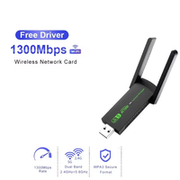Adaptateur WiFi USB 1300Mbps sans pilote WiFi USB 3.0 double bande 5.8G 2.4G Dongle WiFi sans fil carte réseau pour ordinateur portable de bureau