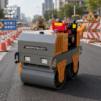 Compacteur routier mini à double tambour vibrant diesel autoporté pour la construction de chaussées en asphalte